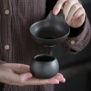 Black Clay Tea Strainer