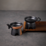 Black pottery Tea Strainer