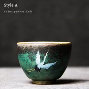Ceramic Crane Tea Cup 100ml