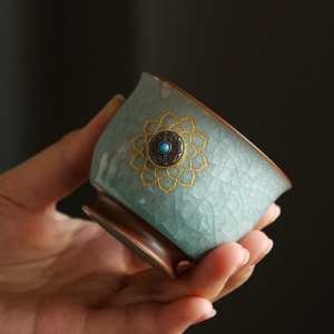 China Ru Kiln Lotus Tea Cup 100/110/120/125ml