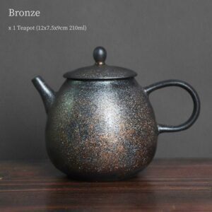 Chinese Black Gold Ceramic Tea Pot 210ml
