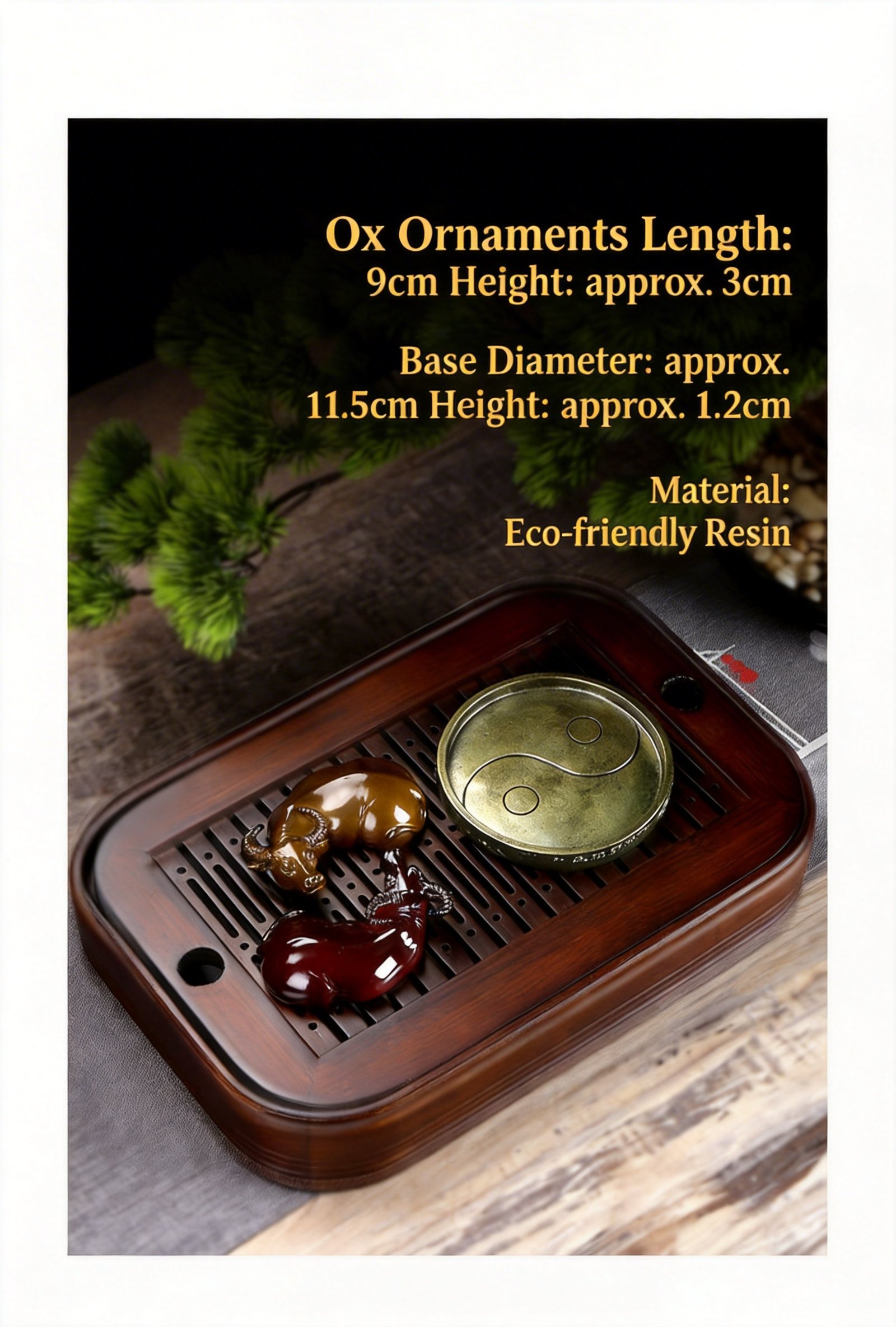 Ox tea pet set dimensions and material specification diagram