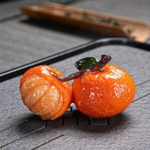 Color Changing Tangerine Tea Pet - Handcrafted Resin "Dà Jí Dà Lì" Lucky Tea Decor