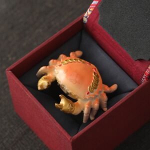 Color Changing Crab Tea Pet with Gift Box, Lucky Feng Shui Chinese Tea Accessory