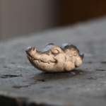 Handcrafted Purple Clay Closed-Eye Crocodile Tea Pet - Traditional Chinese Tea Ceremony Decor