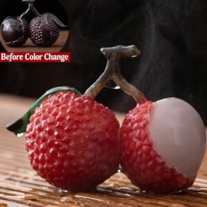 Color Changing Lychee Tea Pet Set, Handcrafted Chinese Tea Ceremony Accessory