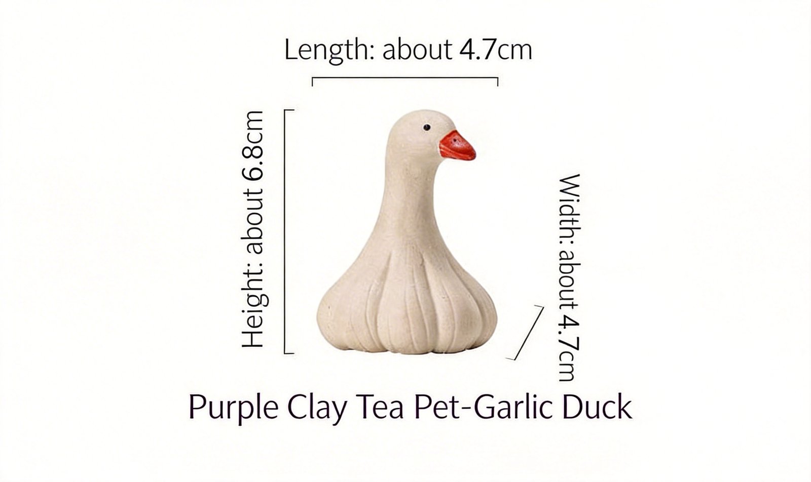 Garlic duck tea pet size measurements