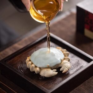 Ru Kiln Crab Tea Pet – Handcrafted Celadon Glaze Chinese Tea Ceremony Accessory, $28