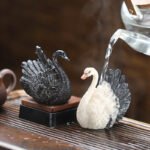 Color Changing Swan Tea Pet Set of 2, Handcrafted Chinese Gongfu Tea Accessory