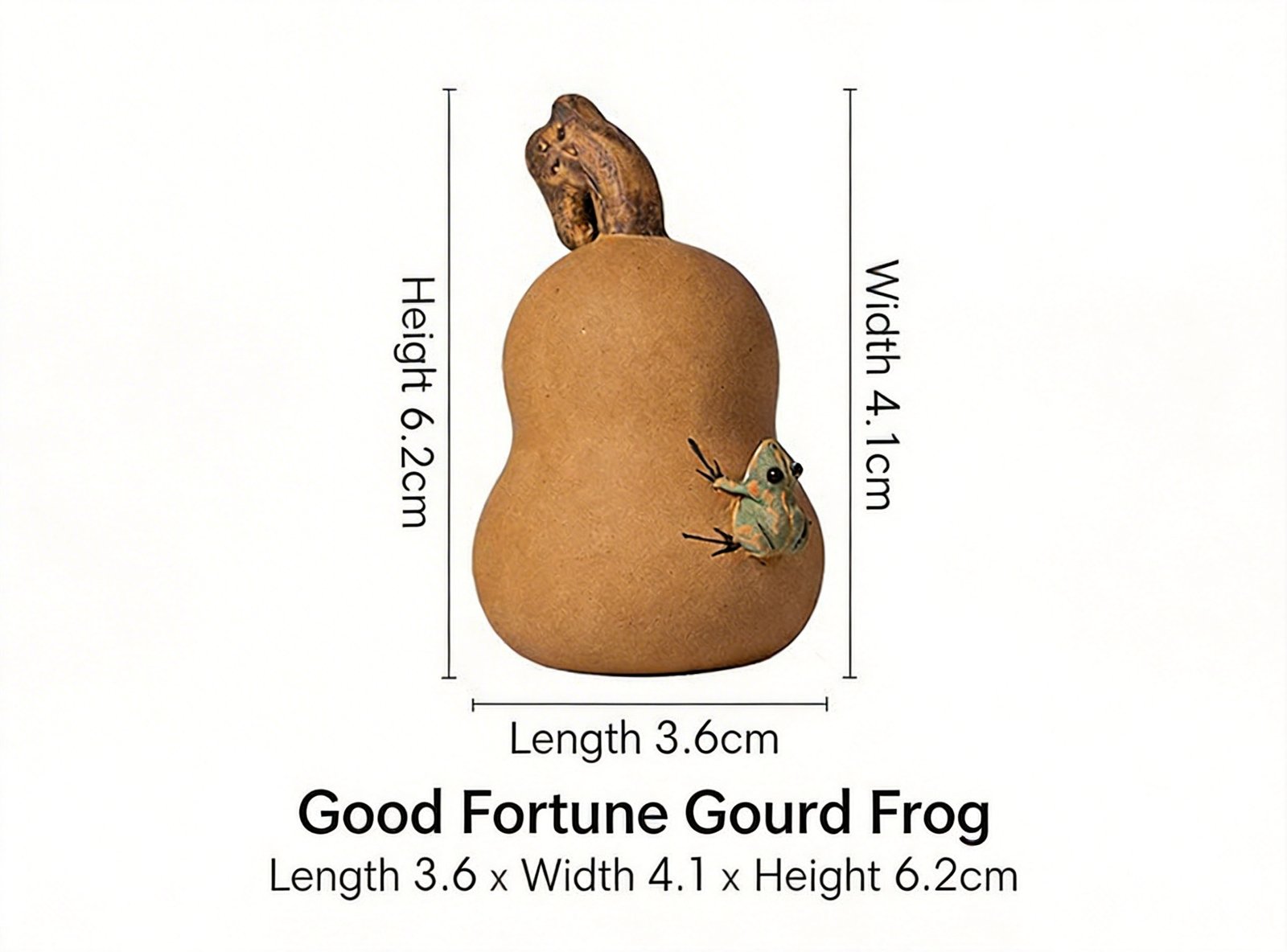 Fulu gourd frog tea pet dimensions chart