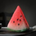 Color Changing Watermelon Slice Tea Pet - Realistic Ceramic Chinese Tea Table Decor