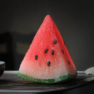 Color Changing Watermelon Slice Tea Pet - Realistic Ceramic Chinese Tea Table Decor