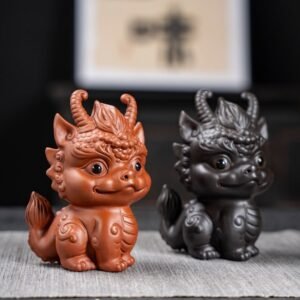 Handcrafted Yixing Zisha Dragon Tea Pet | Decorative Chinese Tea Table Ornament