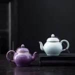 full view of 100ml handcrafted small Chinese ceramic teapot
