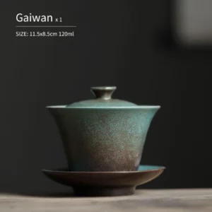 traditional 120ml blue-green glazed chinese ceramic gaiwan full set