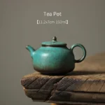 160ml handcrafted retro Chinese ceramic gongfu teapot full view
