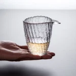 170ml handcrafted glacier pattern glass gong dao bei tea pitcher full view