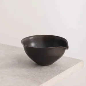 full product view of 175ml handcrafted black ceramic gong dao bei tea pitcher