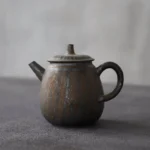 front view of 175ml iron rust glaze ceramic gongfu teapot