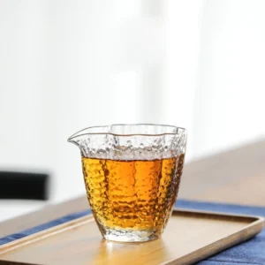 185ml hammered glass gong dao bei with gilded edge full product view