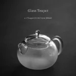 full product view 200ml frosted high borosilicate glass teapot with stainless steel filter