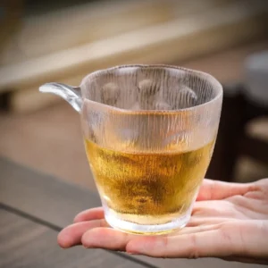 200ml frosted textured glass Gong Dao Bei tea pitcher full product view