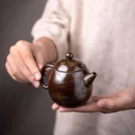200ml vintage Japanese clay teapot full product view