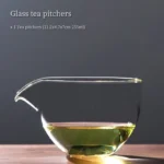 255ml clear high borosilicate glass gongdao bei tea pitcher front view