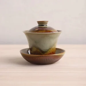 300ml wood-fired glaze handcrafted gaiwan tea set