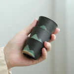 45ml handcrafted ceramic mountain tasting teacup product overview