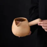 700ml handcrafted ceramic kyusu teapot side view