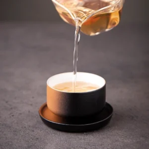 70ml handcrafted gradient ceramic chawan tea bowl with matching saucer style A