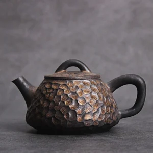 antique style handcrafted chinese ceramic teapot 175ml front view