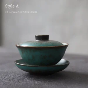 Style A 100ml antique crackle glaze Chinese gaiwan tea set