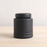 matte black airtight ceramic tea jar for loose leaf tea