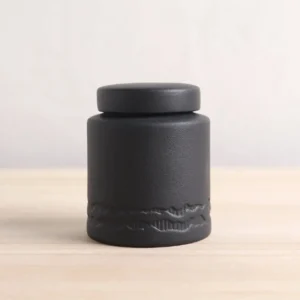 matte black airtight ceramic tea jar for loose leaf tea