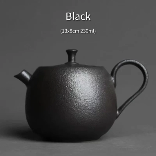 Black variant 230ml iron rust glaze ceramic teapot