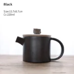 Black Japanese side handle ceramic teapot 220ml product view
