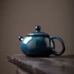 handmade blue-green jianzhan ceramic teapot main view