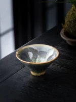 handcrafted blue-green speckled jian zhan straw hat tea cup 100ml