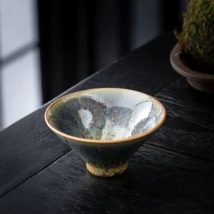 handcrafted blue-green speckled jian zhan straw hat tea cup 100ml