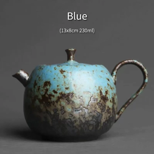 Blue variant 230ml iron rust glaze ceramic teapot