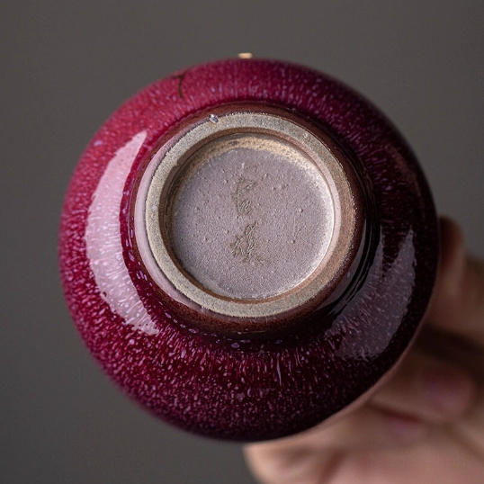 bottom of chinese kintsugi ceramic tea cup showing foot base