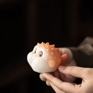 color changing pufferfish tea pet temperature sensitive tea table decor