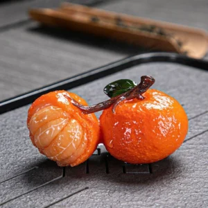 handcrafted color changing tangerine tea pet lucky da ji da li tea decor