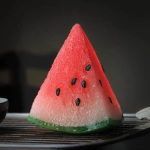 color changing watermelon slice tea pet unactivated state front view