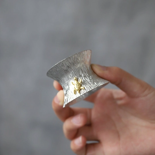 side view of the fine mesh filter of the vintage loose leaf tea strainer