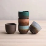 full set of handmade gradient glaze wabi sabi ceramic tea cups 50ml