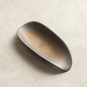 Handcrafted gilded ceramic tea scoop for loose leaf tea