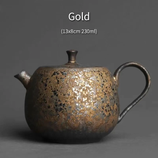 Gold variant 230ml iron rust glaze ceramic teapot